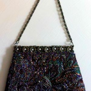 VINTAGE MENBUR MULTI-COLORED BEADED EVENING BAG